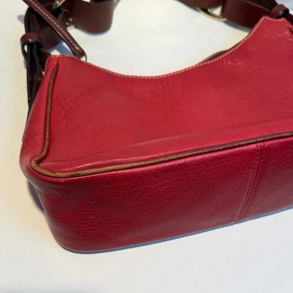 Dooney & Bourke Cherry Red Leather Hobo Shoulder Bag - Picture 13 of 15